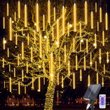 1 x RAW Customer Returns Solar Meteor Shower Lights, 30cm 10 Tubes 240 LEDs Meteor Shower Lights, IP67 Waterproof Outdoor Christmas Lights, Meteor Shower Lights for Parties, Garden, Tree - RRP €20.59