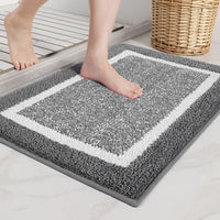 1 x RAW Customer Returns Color G Bath Mat 60x90cm, Bathroom Rug Non-Slip, Bath Rug Soft Bath Mat Machine Washable, Microfiber Absorbent Carpet for Bathroom Dark Gray  - RRP €32.99