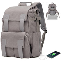 6 x Brand New BOXSAM Backpack Men, Large Laptop Backpack 15.6 Inch School Backpack Women Laptop Bag Waterproof with USB Charging Port Anti Theft Bag for Work Travel Hiking, Gray - RRP €90.72