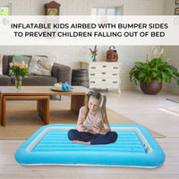 1 x RAW Customer Returns Avenli 85410 Children s air mattress, single size, flocked, blue, 152 x 89 x 17.5 cm - RRP €24.98