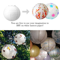 2 x Brand New yumcute 12 pieces white lanterns, round paper lamps with elastic fish silk thread, paper lantern decoration celebration lanterns for wedding decoration, baby shower, birthday and party decoration - RRP €26.16