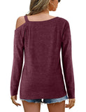 2 x Brand New Beluring Ladies Cold Shoulder Top Long Sleeve T-Shirts Blouse Brown Size M - RRP €48.0