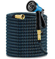 1 x RAW Customer Returns HBselect garden hose flexible water hose 3 4 inch stretchable high pressure nozzle 3x length 9 functions flexible hose gardening car washing pet yard - RRP €30.24