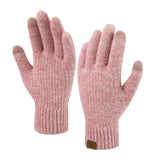 1 x RAW Customer Returns Bequemer Laden Women s Warm Winter Touchscreen Gloves, Thermal Winter Knitted Gloves, with Elastic Cuff, Color Pink, One Size - RRP €24.0