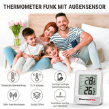 1 x RAW Customer Returns ThermoPro TP200 wireless indoor thermometer for 2 rooms room thermometer with outdoor sensor temperature measuring device thermometer for indoor rooms outdoor thermometer for garden, animal stable, greenhouse - RRP €21.99