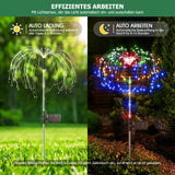 1 x RAW Customer Returns PUAIDA Solar Lights for Outdoor Garden, 2 Pack Fireworks Solar Christmas Lights with Transparent Tube and Colored Light, IP65 Waterproof Solar Christmas Decoration for Outdoor Garden Outdoor Patio - RRP €20.16