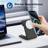 2 x RAW Customer Returns in 1 foldable wireless charger, magnetic charging station for Apple Watch 9 Ultra 2 8 7 6 SE 5 4, for MagSafe charger compatible with iPhone 15 Pro Pro Max Plus 14 13 12, with 20W adapter - RRP €76.6