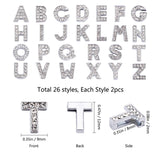 1 x RAW Customer Returns SUNNYCLUE 52pcs Alphabet A Z Letter Slide Charm Rhinestone Beads 8mm Hole Slide Alphabet Letters For 8mm Slide Bracelets Bangles, Stainless Steel Color - RRP €13.1