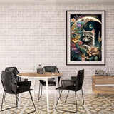 12 x Brand New Diamond Painting Set for Adults, DIY 5D Diamond Painting Cat and Moon Flower, Paint by Numbers Diamond Beginner, Home Wall Decor 30 x 40 cm - RRP €244.8