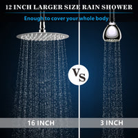 1 x RAW Customer Returns 40cm rain shower, Markcco circular high pressure shower head made of 304 stainless steel, comfortable shower experience even at low water pressure, can be installed on the wall or ceiling 40cm, chrome  - RRP €55.45