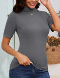 1 x RAW Customer Returns Totatuit Blouse Ladies Elegant T-shirt Casual T Shirt Tops Women Clothing Summer Shirts Gray XXL - RRP €23.99