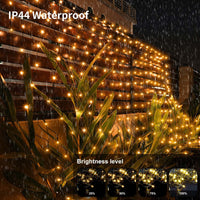 1 x RAW Customer Returns CORST Solar Light Net 3.6 x 1.5 m Mesh Fairy Lights Outdoor Indoor Solar Garden Fairy Lights Bushes Tree Light Net Waterproof with Remote Control Timer Warm White  - RRP €26.18