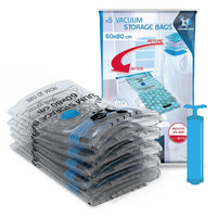 10 x Brand New VACUUM BAGS FOR CLOTHES x5 60x80 cm Save up to 80 space Including free pump Set of 5 LaundrySpecialist - RRP €199.4