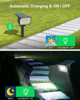 1 x RAW Customer Returns Solar Spotlights For Outdoors, 48LEDs Solar Garden Light, 2-in-1 Solar Landscape Lighting IP67 Waterproof Adjustable Wall Light 3 Brightness Levels for Pathway Yard Garden, 2 Pack, Cold White - RRP €24.58