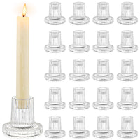 1 x RAW Customer Returns Romadedi glass candle holder candlestick for taper candles - set of 20 small taper candle holders for taper candles wedding table decoration Christmas Advent living room party dining table vintage decoration - RRP €44.99