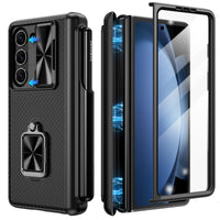 1 x RAW Customer Returns Doeshine Case for Samsung Galaxy Z Fold 5 with S Pen Slot Stand, Full Body Robust Mobile Phone Case with Tempered Glass Screen Protector Camera Protection, Military Protective Case with Hinge Protection Black  - RRP €22.99