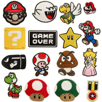 1 x RAW Customer Returns Iron-on patches for children, 16 pieces, Mario iron-on patches, children s stickers for ironing on, iron-on stickers, DIY t-shirt patches for ironing on, iron-on patches - RRP €11.09