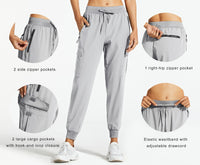 1 x RAW Customer Returns Libin Women s Lightweight Quick Dry Cargo Jogging Pants Trekking Hiking Breathable Trousers Casual Workout Outdoor Trousers, Light Gray S - RRP €36.98