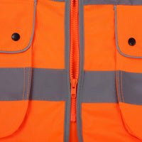 1 x RAW Customer Returns HPHST Safety Vest for Men and Women High Visibility Cycling Vest with Zipper Reflective Vest Work Vest EN ISO 20471 Orange 3X-Large  - RRP €18.14