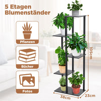 1 x Brand New bimiti flower stand plant stand 5-tier flower stand plant shelves plant stairs, plant stand height 105 cm, flower shelf for room corner, living room, indoor garden balcony decoration black  - RRP €36.29