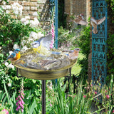 1 x RAW Customer Returns FaloStwer 40In Bird Bath Bird Bath Feeding Bowl Watering Hole Standing, Metal Bird Basin Bowl Wild Birds Watering Bowl for Birds, Bird Bath Large Frost-Proof Winterproof Bird Bath Retro Gold  - RRP €34.27