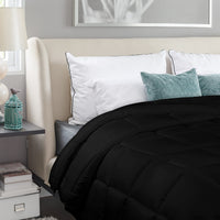 1 x RAW Customer Returns Utopia Bedding Duvet 135 x 200 cm, Lightweight Duvet for Single Bed, 100 Hollow Fiber Filling, Microfibre Quilt for All Seasons Black  - RRP €22.6