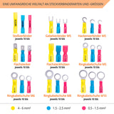 1 x RAW Customer Returns Wirefy cable lugs set - crimp connector set contains ring cable lugs, butt connectors, fork connectors, plug connectors, flat plugs and hook connectors - cable clamps electrical 0.5-6 mm - 270 pieces - RRP €34.99