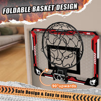 1 x RAW Customer Returns KIZJORYA children s indoor basketball hoop, mini basketball hoop with 4 balls, folding door basketball system for children, teens and adults aged 3 and over - RRP €36.29