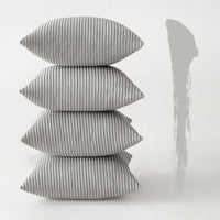 1 x RAW Customer Returns MIULEE Set of 4 cushion covers, corduroy cushion cover, decorative cushion cover, sofa cushion, couch cushion, decorative cushion cover, decorative cushion cover with hidden zip, 50 x 50 cm, 20 x 20 inches, light grey - RRP €29.23