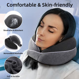 1 x RAW Customer Returns HOMIEE Neck Pillow Airplane Car Travel Pillow Neck Roll Memory Foam Travel Neck Pillow Travel Comfy Ergonomic Neck Support Pillow Orthopedic Pillow Head Pillow Adults New Gray  - RRP €25.99