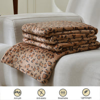 1 x RAW Customer Returns softan fleece blanket, new leopard pattern, light soft flannel blankets for couch, bed, sofa, luxurious warm cozy for all seasons, gift for Christmas New Year, 152cm 203cm - RRP €36.26