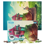 3 x Brand New MISITU Puzzle 100 pieces cartoon pattern - snail and house - puzzle for beginners or older people - RRP €33.27