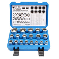 1 x RAW Customer Returns CCLIFE 19-piece 1 2 XZN multi-tooth socket set socket wrench set 8-32mm socket box socket nuts for 6 12-edge spline - RRP €31.0