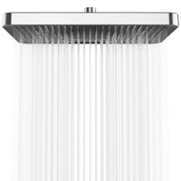 1 x RAW Customer Returns Rain shower head shower head rain shower square watersaving YUANNY head shower with anti-limescale nozzles adjustable built-in shower heads bathroom large overhead shower square, 35X22 cm, chrome black - RRP €32.26