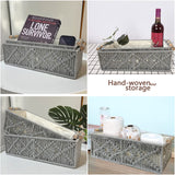 1 x Brand New SEASOULSTAR Macrame Storage Baskets, Decorative Box, Toilet Tank Holder, Closet Organizer, Handwoven Bohemian Style Basket for Bathroom Bedroom Set of 2 Grey  - RRP €28.22