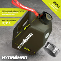 1 x RAW Customer Returns HYDROMAG drinking bottle 2.7 l - XL water bottle ideal for sports, fitness, yoga outdoor including magnetic cell phone holder, BPA-free, leak-proof robust army green  - RRP €30.24