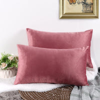 1 x Brand New CALIYO cushion cover 30x50, plain velvet cushion cover, cushion covers for decorative pillows, sofa cushions, couch cushions, many colors 30x50 cm, pink . - RRP €12.1