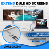 1 x RAW Customer Returns USB C to HDMI adapter 4K, HBAVLINK USB C HDMI x2 adapter Thunderbolt HDMI splitter dual monitor extended display USB C to HDMI single 4K 60Hz or dual 4K 30Hz output for Windows laptop - RRP €35.03