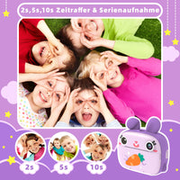 1 x RAW Customer Returns Children s camera instant camera, CAMCLID camera children with 3 rolls of thermal paper 32G SD card, digital camera video camera with 2.4 screen, photo camera instant pictures gift for girls boys purple  - RRP €50.41