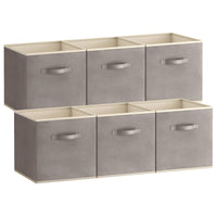 1 x RAW Customer Returns Lifewit 6 Pack Fabric Storage Boxes, Foldable Storage Cubes Kallax Boxes Storage Made of Nonwoven Fabric with Handle for Cube Shelf Kallax Boxes Shelf Insert, 33x38x33cm, Light Gray - RRP €37.3