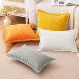 1 x RAW Customer Returns MIULEE Corduroy Cushion Cover Soft Cushion Cover Decorative Sofa Cushions Square Throw Pillows Modern Decorative Pillowcase Striped Pillowcases for Living Room Bedroom 2 Pieces 40 x 60 cm, Light Grey - RRP €20.99