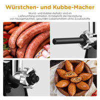 1 x RAW Customer Returns Meat grinder AOBOSI 4-IN-1 electric meat grinder with 4 stainless steel grinding plates, kubbe 3 sausage filling tubes, 3000W max motor for fast and fine grinding, stainless steel meat grinder with 2 blades. - RRP €149.99