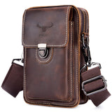 1 x RAW Customer Returns BAIGIO Cell Phone Case Leather Vintage Belt Bag Men s Hip Bag Small Shoulder Bag Crossbody Bag Retro Style Brown  - RRP €28.8