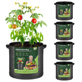 1 x RAW Customer Returns T4U 5 Pack 26L Nonwoven Potato Planting Bag, 7 Gallon 34cm Plant Pot Planting Bags with Carrying Handles, Reusable Potato Sack Planting Bag for Flowers and Vegetables Outdoors Black  - RRP €21.99