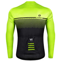 1 x RAW Customer Returns LAMEDA Cycling Jersey Men Women Long Sleeve Autumn Winter Cycling Jersey MTB Jersey Breathable Quick Drying Functional Shirt Bicycle Clothing for Cycling Road Bike Sports Black Green XXL - RRP €30.24