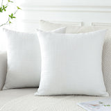 1 x RAW Customer Returns Artscope Set of 2 Cushion Covers Solid Color Throw Pillow Cover Linen Cushion Covers Modern Decorative Pillows Cushion Cover Set Pillow Case for Sofa Bedroom Home Decor 40 x 40 cm Pure White - RRP €13.01