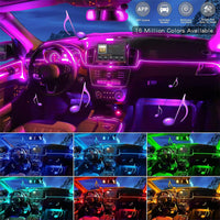 1 x RAW Customer Returns Sunshine smile interior lighting car, 6M 5 in 1 RGB interior lighting, 12V LED atmosphere light, app controllable, multi-colored ambient lighting, strips, neon - RRP €25.61