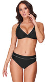 1 x RAW Customer Returns Merry Style Women s Bikini Set 74RN24 Black White, Cup 80 D Bottom 40  - RRP €60.49