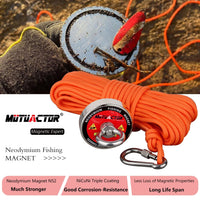 1 x RAW Customer Returns MUTUACTOR Fishing Magnets with Grappling Hook, 180kg Pulling Force, Strong Drive-On Magnet N52 Neodymium Magnets with 20m Long Durable Rope, Powerful Magnets for Fishing and Magnetic Recovery - RRP €32.72