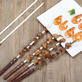 1 x RAW Customer Returns Flat grill skewers stainless steel Adana skewers YOYIAG 10 pieces 40 cm grill skewers stainless steel with wooden handle reusable skewers, kebab skewers for meat, vegetables meat skewers grill accessories - RRP €20.82